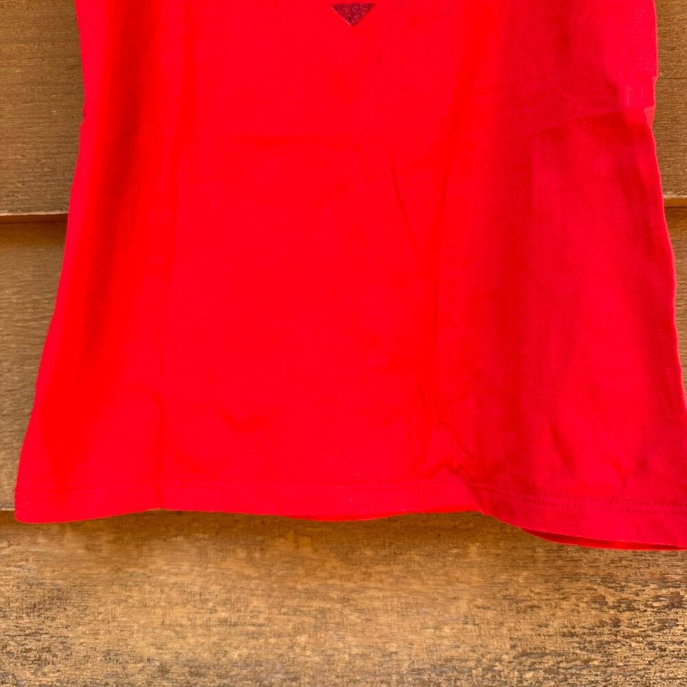 Girls Red American Flag Heart Tank Top Sleeveless Cotton Blend Size S Patriotic - Picture 4 of 7
